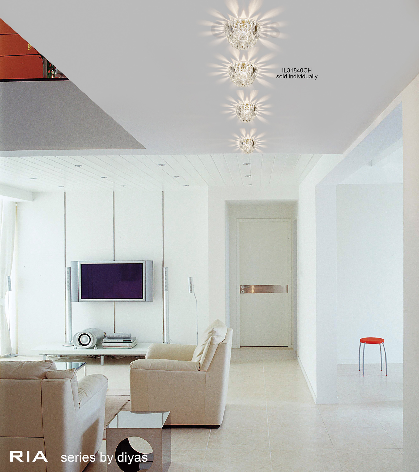 Ria Crystal Ceiling Lights Diyas Recessed Crystal Lights